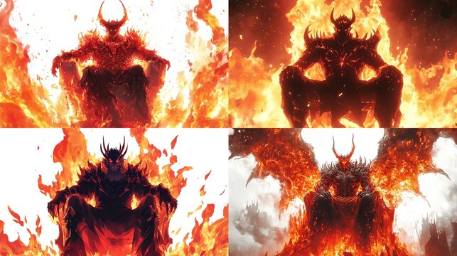 Fiery demon king throne variations. - Powered by Adobe