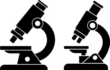 Microscope vector collection & Set of microscope silhouette vector designs