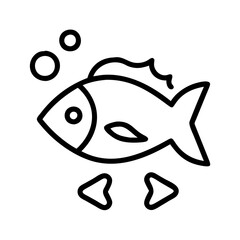 Fish outline drawing vector illustration simple aquarium pet shop design element sea life marine animal icon art
