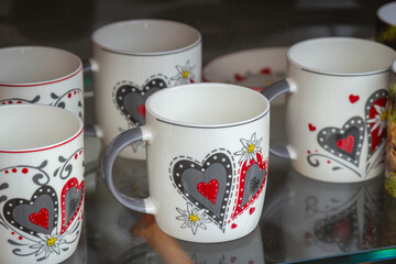Tourist souvenirs shown in a shop in the village of Macugnaga. Is a small village in the Piedmont Region at the Rosa massif slopes, near the border between Italy and Switzerland.