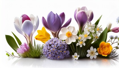 Obraz premium spring flowers isolated on white background