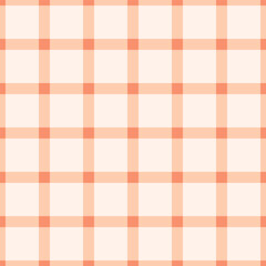 Peachy Orange Tartan Pattern with Soft Geometric Checks