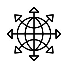 Global network connection worldwide communication international business distribution strategy icon vector © IsratJahan