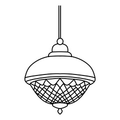 hand drawn vector illustration of a hanging lamp