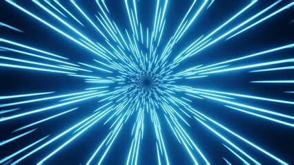 Fototapeta premium 3d render flight through a light space tunnel