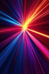 Fototapeta premium Dynamic light streaks converging in vibrant hues creating a sense of speed and energy abstract background