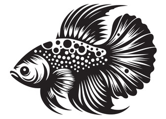 Black silhouette of fish logo vector, fish logo icon silhouette, aquarium fish logo silhouette, silhouette of fish animals vector, Jumping fish isolated on white background