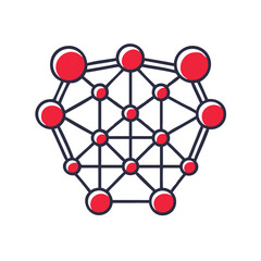 Neural Network Icon on Transparent Background  