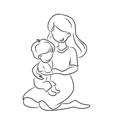 Mother holding baby
