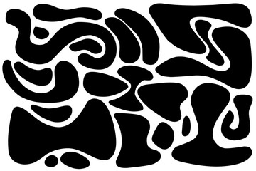 Black and white ink splash. Seamless Black and White Cow Print Pattern Vector. Cow texture repeated design background pattern backdrop wallpaper. Vector image illustration seamless. Blob slime