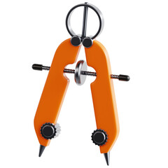 3D Icon of Drawing Compass. Designed in a simple and realistic style, perfect for illustrating woodworking, construction, DIY projects, and professional craftsmanship.