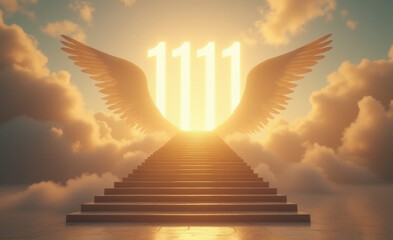 stairway to heaven clouds with angelic number 1111