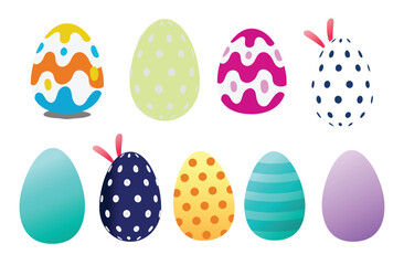 Set of Easter eggs, Easter day egg icons