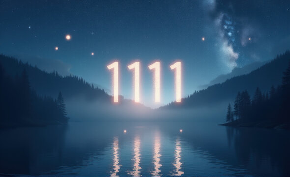 angelic number 1111 water reflection at night