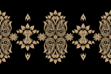 Saree Sarong Motifs Ikat floral paisley embroidery floral.ikat ethnic oriental pattern traditional.Ikat embroidery style abstract embroidery design for texture, fabric, clothing, wrapping, decoration