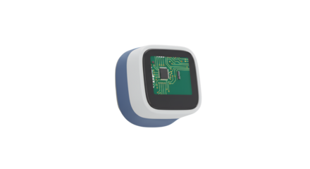 Modern Digital Monitor with Circuit Board for Health and Wellness Tracking