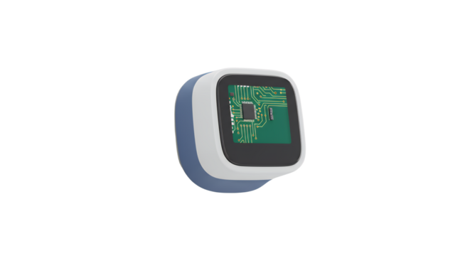 Modern Digital Monitor with Circuit Board for Health and Wellness Tracking