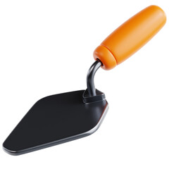 3D Icon of Trowel. Designed in a simple and realistic style, perfect for illustrating woodworking, construction, DIY projects, and professional craftsmanship.