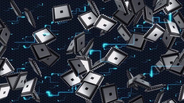 Microprocessor CPU Computer Wallpaper loop tile Swirl. This is a loopable and tileable background