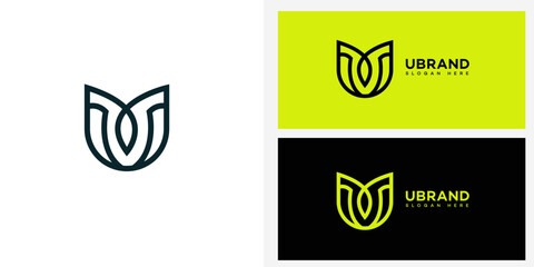 Abstract U Shaped Minimalist Logo Design for Brand Identity © JustPrint