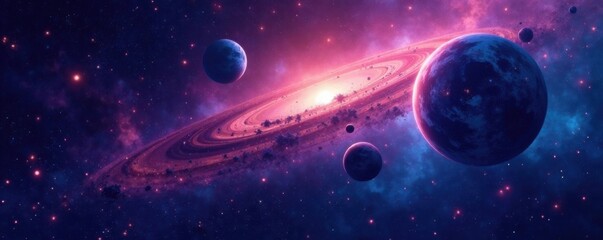 Deep space galaxy background with stars and planets, galaxy, night sky, background