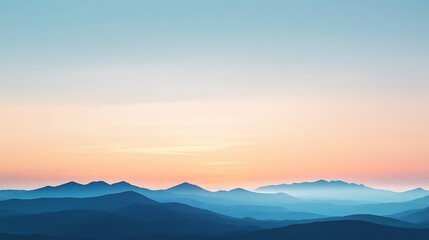 Fototapeta premium Serene Sunset Over Blue Mountain Ranges