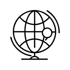 Obraz premium Globe world earth map geography travel location destination global sphere cartography education icon vector 3d