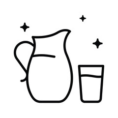Catch a sight of this trendy outline icon of water jug