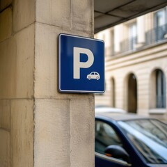 Parking sign displaying availability urban area photograph cityscape close-up transportation guidance