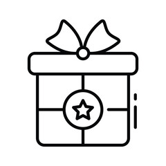 Visually appealing outline icon depicting wrapped ramadan gift