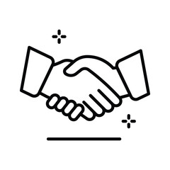 Get a glimpse of this trendy outline icon showing handshake