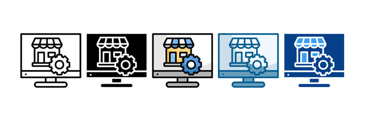Digital Store Management Icon Set Multiple Style Collection