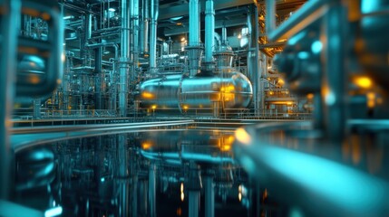 Industrial Plant Interior Reflection