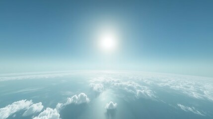 Expansive blue sky with wispy clouds, a panoramic view of serenity and freedom.