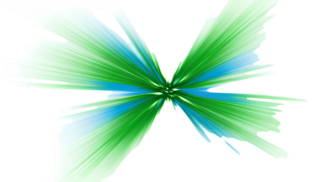 Futuristic Green and Blue Speed Lines – Fast Motion Effect on White