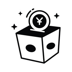 Ready to use glyph icon showing donation box