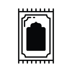 Visually engaging icon of prayer rug designed in glyph style