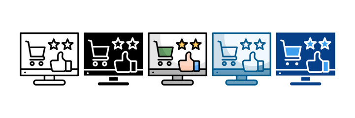 Fototapeta premium Digital Shopping Experience Icon Set Multiple Style Collection