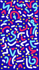 abstract colorful background random scribbles of irregular dots and lines