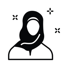 Have a look at this amazing glyph icon showing hijab woman