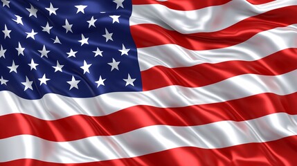 Naklejka premium Closeup of the american flag waving in the wind