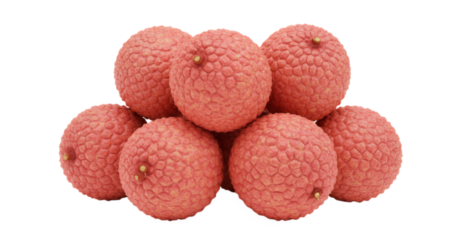 A Cluster of Juicy Lychee Fruits Displaying Their Unique Textured Shells