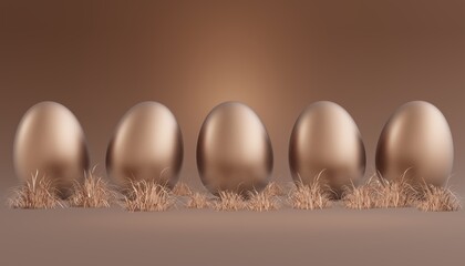 Happy Easter background in trendy chocolate colors