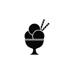 Ice cream silhouette icon on white background.