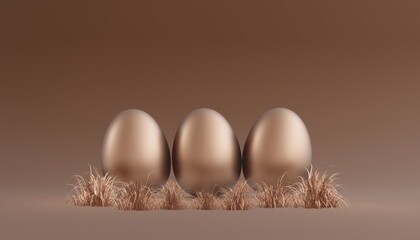 Happy Easter background in trendy chocolate colors