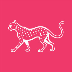 Cheetah Illustration Sleek Running Cheetah with Subtle Spots
