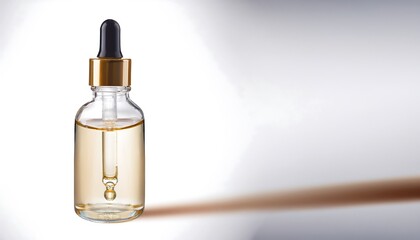 Naklejka premium Skin care serum bottle, designed with elegant transparent glass for aesthetic photography, beauty products, promotion, advertising.