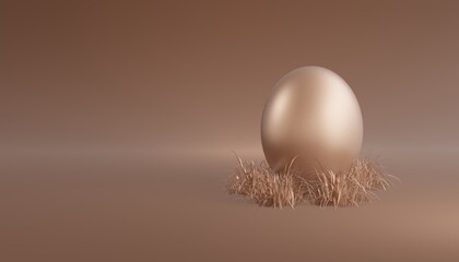 Happy Easter background in trendy chocolate colors