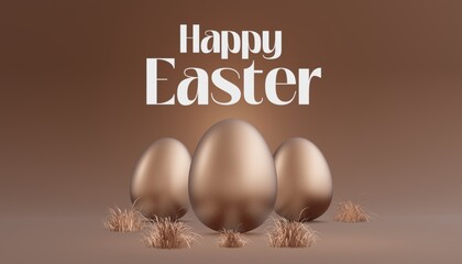 Easter greetings in trendy chocolate colors