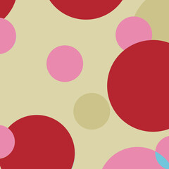 Polka dots design, Brown background, seamless repeat colorful dots pattern, gift wrap paper